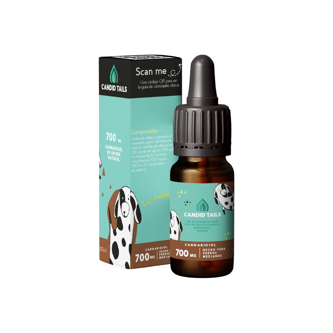 Hemp Oil W/ 700mg Naturally Occuring CBD For Medium Sized Dogs (13kg-25kg)